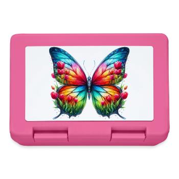 Butterfly Flowers Tulips Tulip Holland - Lunchbox - pink - Front