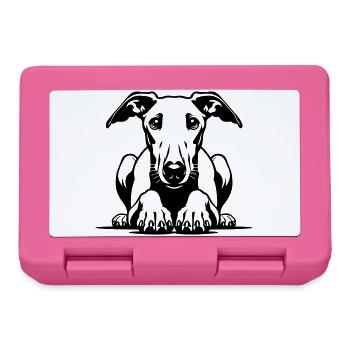 Whippet Kopf mit Pfoten - Brotdose - Pink - Vorne