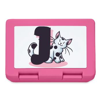 Katze Buchstabe J - Brotdose - Pink - Vorne