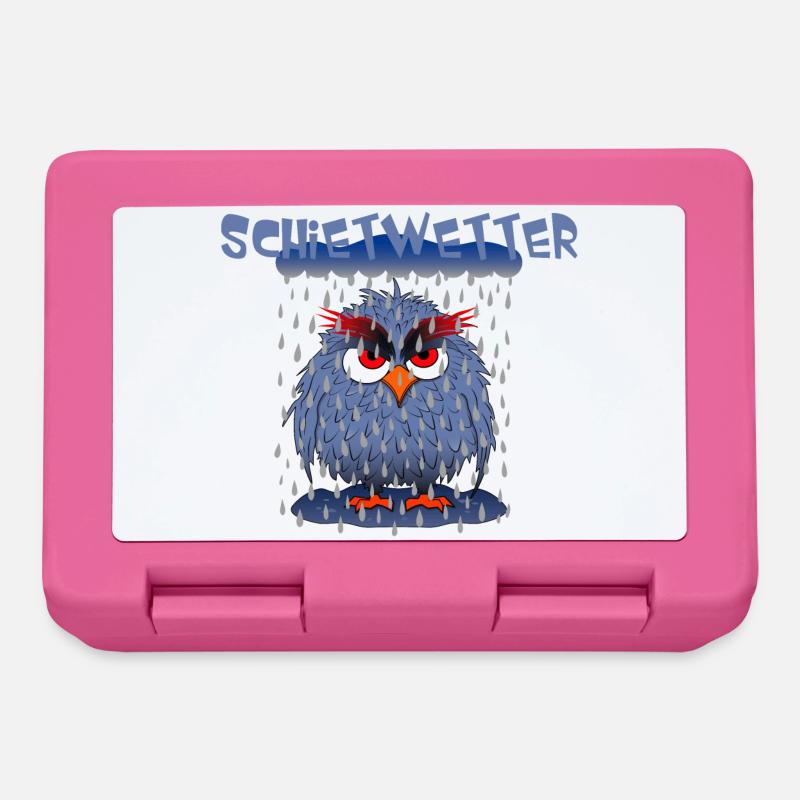Hibou Mauvais temps - Boîte à goûter - rose