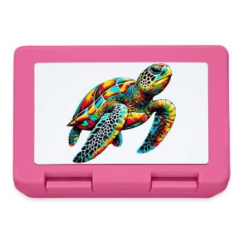 Tortue - Boîte à goûter - rose - Devant