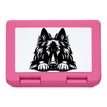 Tervueren Head with Paws - Lunchbox - pink - Front