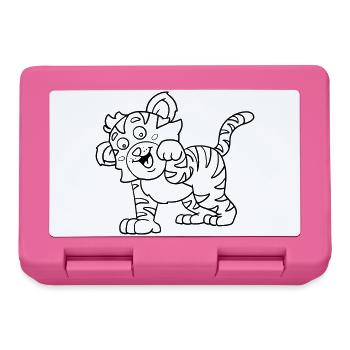 Tiger Kawaii coloring page hand-illustrated - Lunchbox - pink - Front