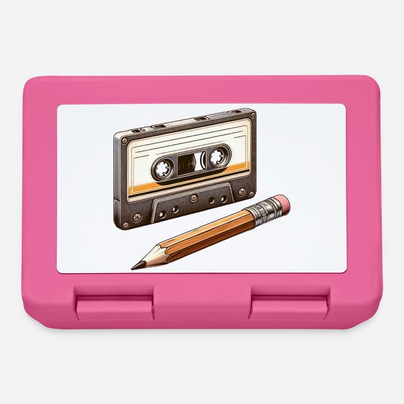 Cassette crayon des années 80 90 mémoire cadeau - Boîte à goûter - rose