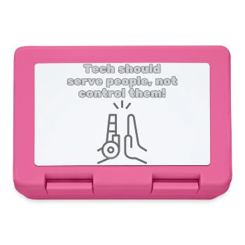 Tech should serve people - #EthicalTech Statement - Lunchbox - pink - Front