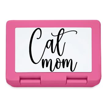 Cat Mom, Katzen Mama, Funny Shirt - Brotdose - Pink - Vorne