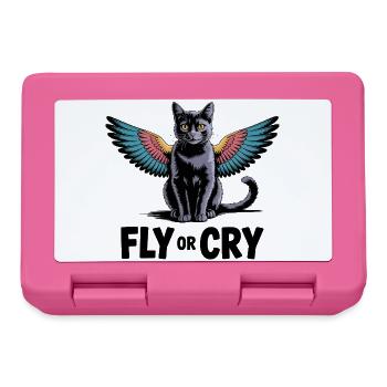 Fliege oder rufe Katze - Brotdose - Pink - Vorne