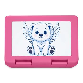 Cute Polar Bear Angel Cartoon with Wings Joy - Lunchbox - pink - Front