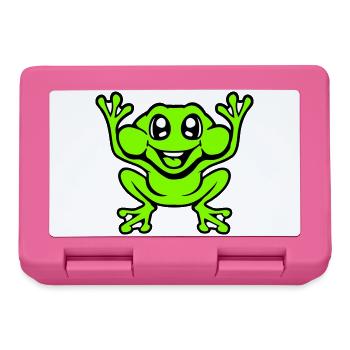 Frog Toad Laughs Funny Jumping Happy Comic - Lunchbox - pink - Front