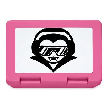 Vampir DJ mit Kopfhörern und Sonnenbrille - Brotdose - Pink - Vorne