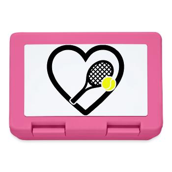 Tennis Heart Racket Ball Sport Passion - Lunchbox - pink - Front