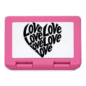 Love Heart Shape Typografie - Kleurvariabele - Broodtrommel - pink - Voor