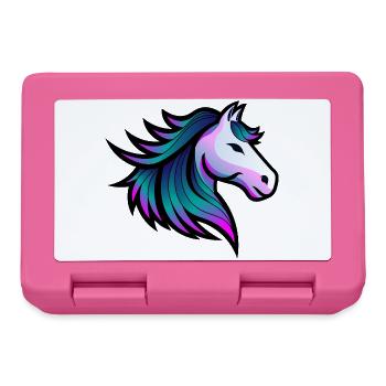 Indigo-Geist-Pferd-Illustration - Brotdose - Pink - Vorne