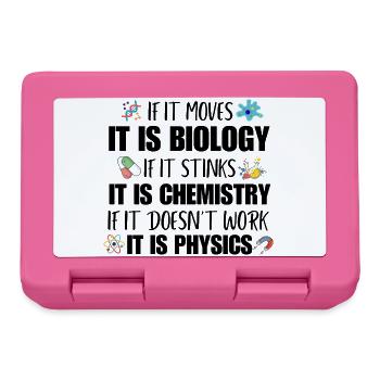 Professeur de sciences physiques Geek Étudiant drôle en biologie - Boîte à goûter - rose - Devant
