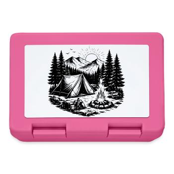 Camping Zelt Wald Outdoor - Brotdose - Pink - Vorne