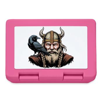Wikinger Viking Legende Seemann Odin Rabe Kämpfer - Brotdose - Pink - Vorne