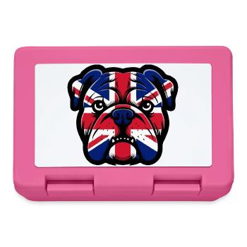 Portrait du bouledogue Union Jack - Boîte à goûter - rose - Devant