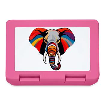 Bunter Elefantenkopf Kunst Pop Art Elefant Motiv - Brotdose - Pink - Vorne