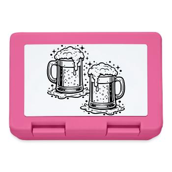 Bierglas Bier Saufen - Brotdose - Pink - Vorne