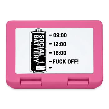 Soziale Batterie - Brotdose - Pink - Vorne