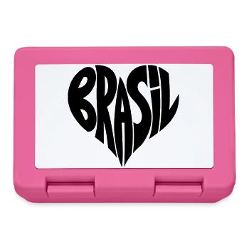 Brasil, Brazil Heart Typography - Lunchbox - pink - Front