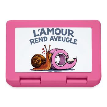 L’amour rend aveugle – humour escargot scotch - Boîte à goûter - rose - Devant