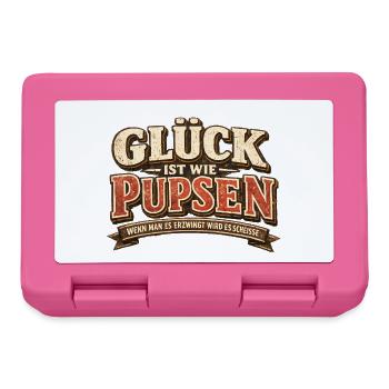 Glück ist wie Pupsen Vintage Spruch - Brotdose - Pink - Vorne
