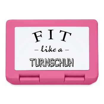 Fitness, Spruch Gym, Fit like a Turnschuh - Brotdose - Pink - Vorne