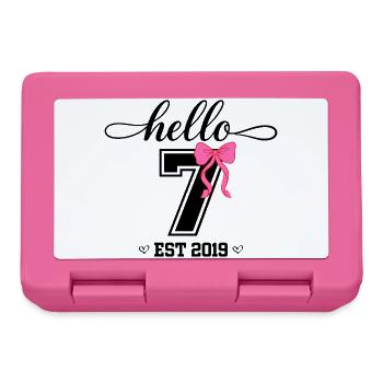 Hello 7 Est 2019 Mädchen Geburtstag Design - Brotdose - Pink - Vorne