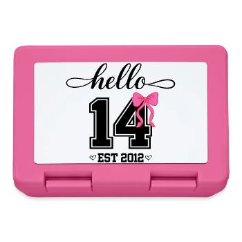 Bonjour 14 Est 2012 Girl Birthday Design - Boîte à goûter - rose - Devant