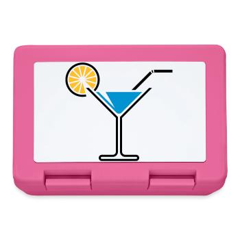 Cocktail / Cocktailglas / Martini + (Hellblau) - Brotdose - Pink - Vorne