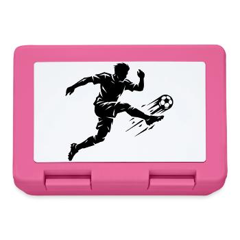 Fussballer Silhouette Fussball - Brotdose - Pink - Vorne
