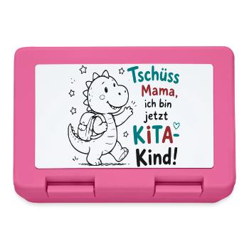 Abschiedsdino KiTa Motiv - Brotdose - Pink - Vorne