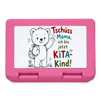 Kita Abschied Teddy Tschüss Mama - Brotdose - Pink - Vorne