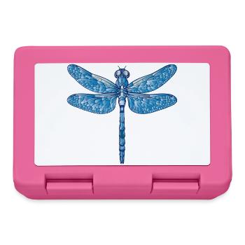 Blue dragonfly illustration in vector style - Lunchbox - pink - Front