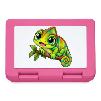 Chamäleon Kawaii Style – Süßes Reptil - Brotdose - Pink - Vorne