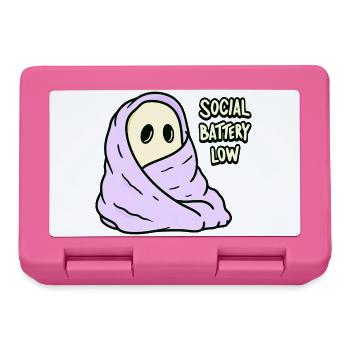 Kawaii Akku Leer Social Battery Low - Brotdose - Pink - Vorne