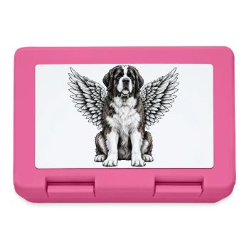 Berner Sennenhund Engel Abschied Flügel - Brotdose - Pink - Vorne