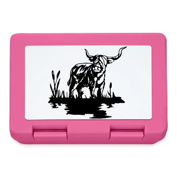 Schwarzes schottisches Highlander-Design - Brotdose - Pink - Vorne
