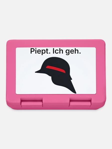Piept. Ich geh. - Feuerwehr Geschenk Melder - Brotdose - Pink