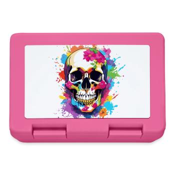 Colorful Skull with Flowers - Lunchbox - pink - Front