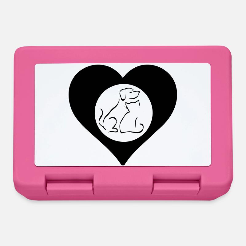 Herz voller Tierliebe Geschenk - Brotdose - Pink