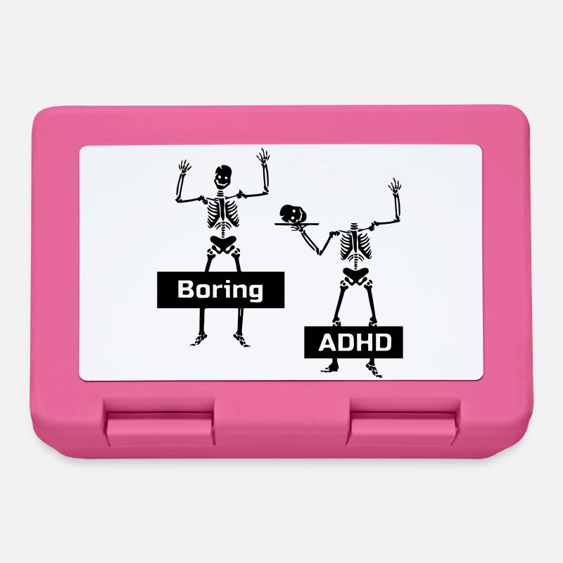 Boring vs ADHD ADHS Spruch Geschenk - Brotdose - Pink