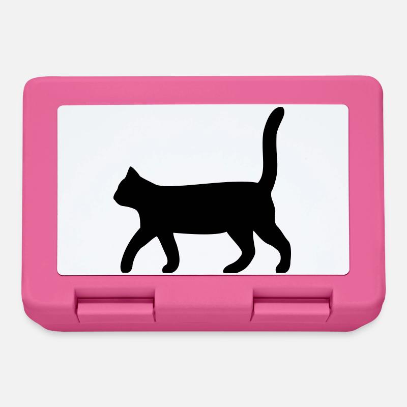 Chat noir - Boîte à goûter - rose