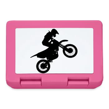 Image du pilote de motocross # - Boîte à goûter - rose - Devant