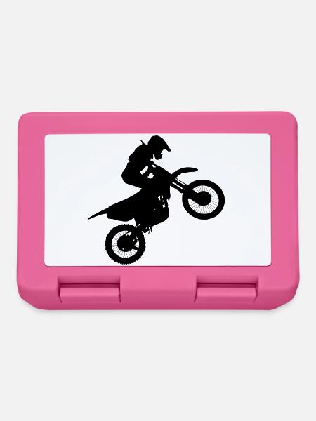 Image du pilote de motocross # - Boîte à goûter - rose