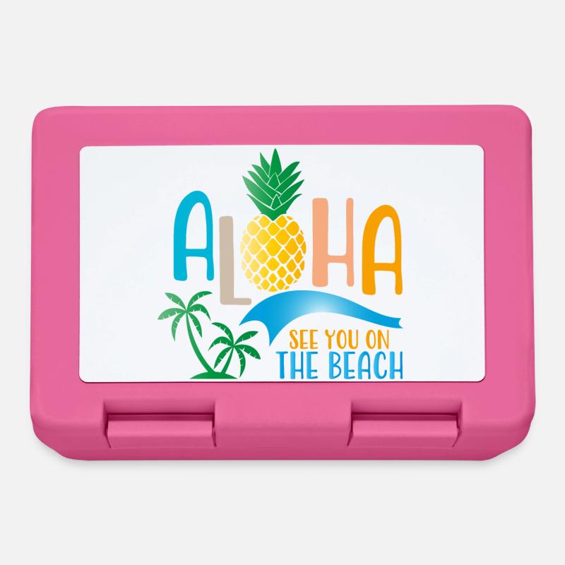 plage - Boîte à goûter - rose