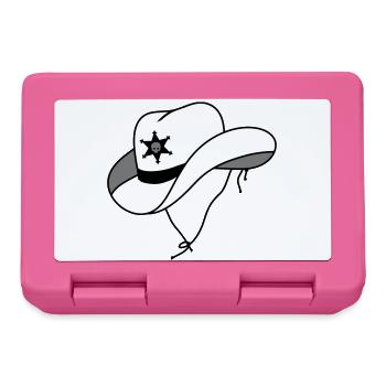 Chapeau de shérif avec petit crâne sur étoile de shérif - Boîte à goûter - rose - Devant