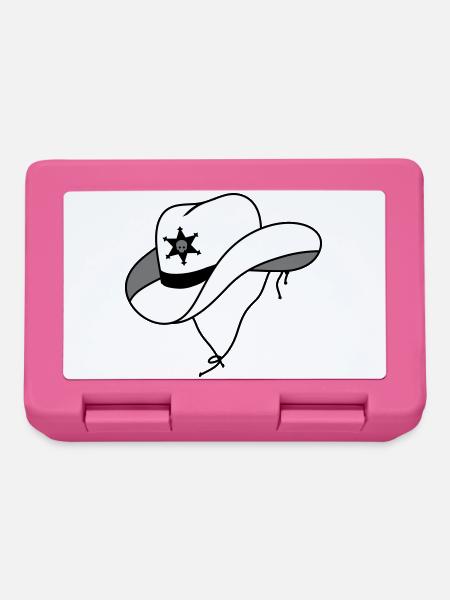Sheriff Hut mit kleinem Skull auf Sheriff Stern - Brotdose - Pink