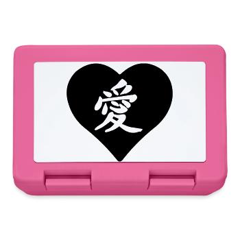 Character sign of love cut out in heart - Lunchbox - pink - Front